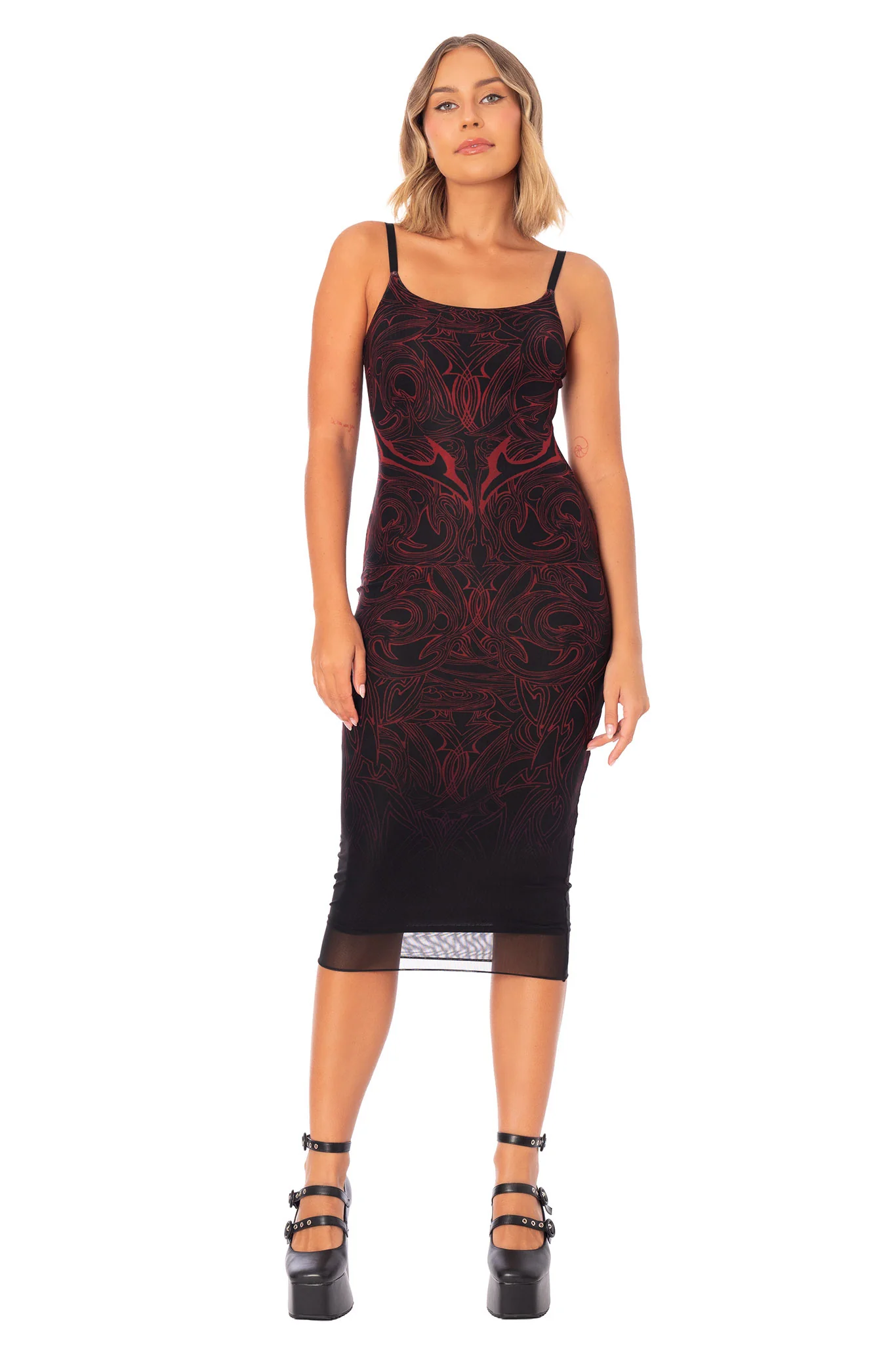 The Dreaded Refuge Sheer Bodycon Slip Dress - Image 3